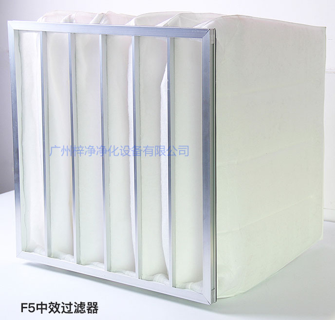F5級袋式中效過濾器主要用于商業(yè)大樓、劇院、車站。